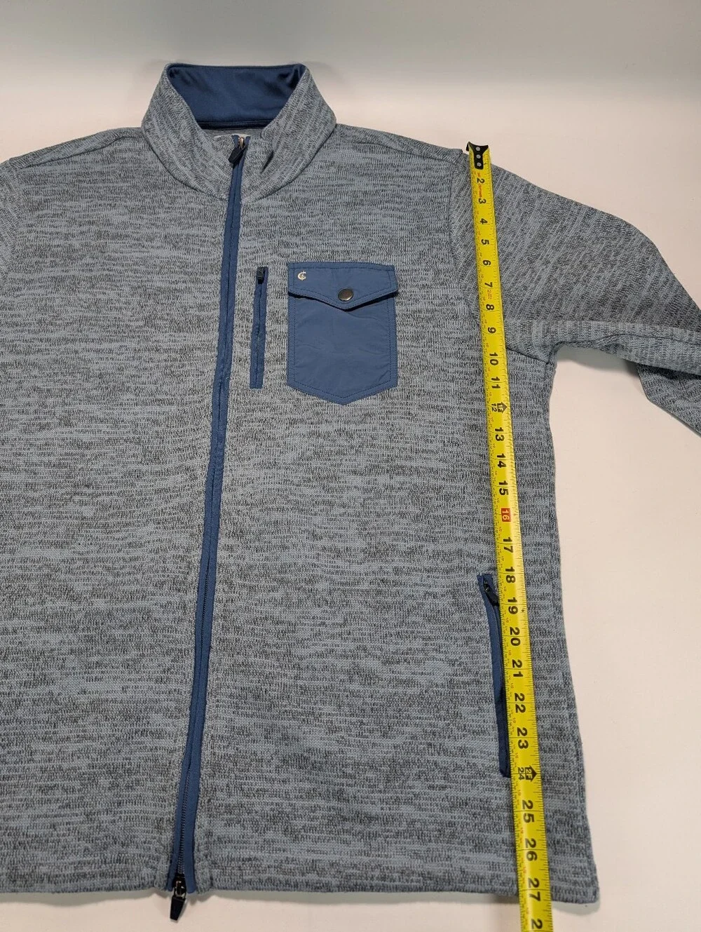 Criquet Full Zip Sweater Fleece Jacket - Heathered Blue